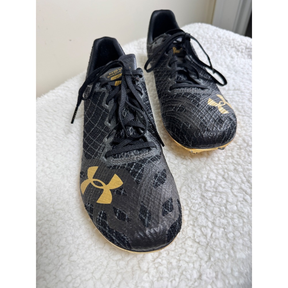 Under Armour HOVR Sprint Pro 3 Track Spikes Black Gold 3022516-003 Unisex 8